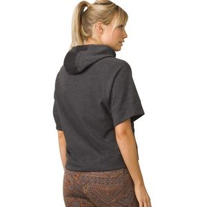 Prana Palmetto Short Sleeve Hoodie Charcoal Gray Organic Cotton M